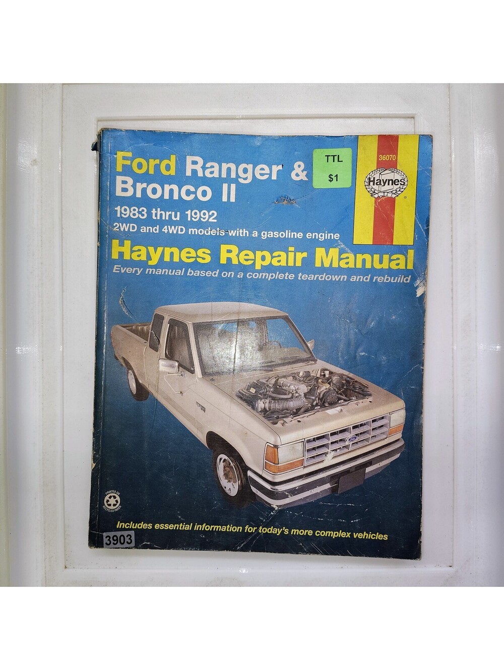Haynes Repair Manual Ford Ranger Bronco II 1983-1992 Gasoline Engine 2WD 4WD